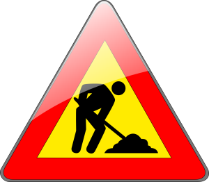 Panneau de signalisation indiquant des travaux