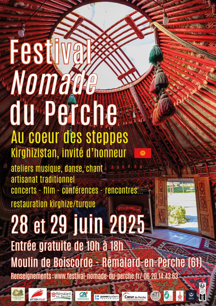 Affiche du festival nomade du perche montrant l'intérieur d'une yourte