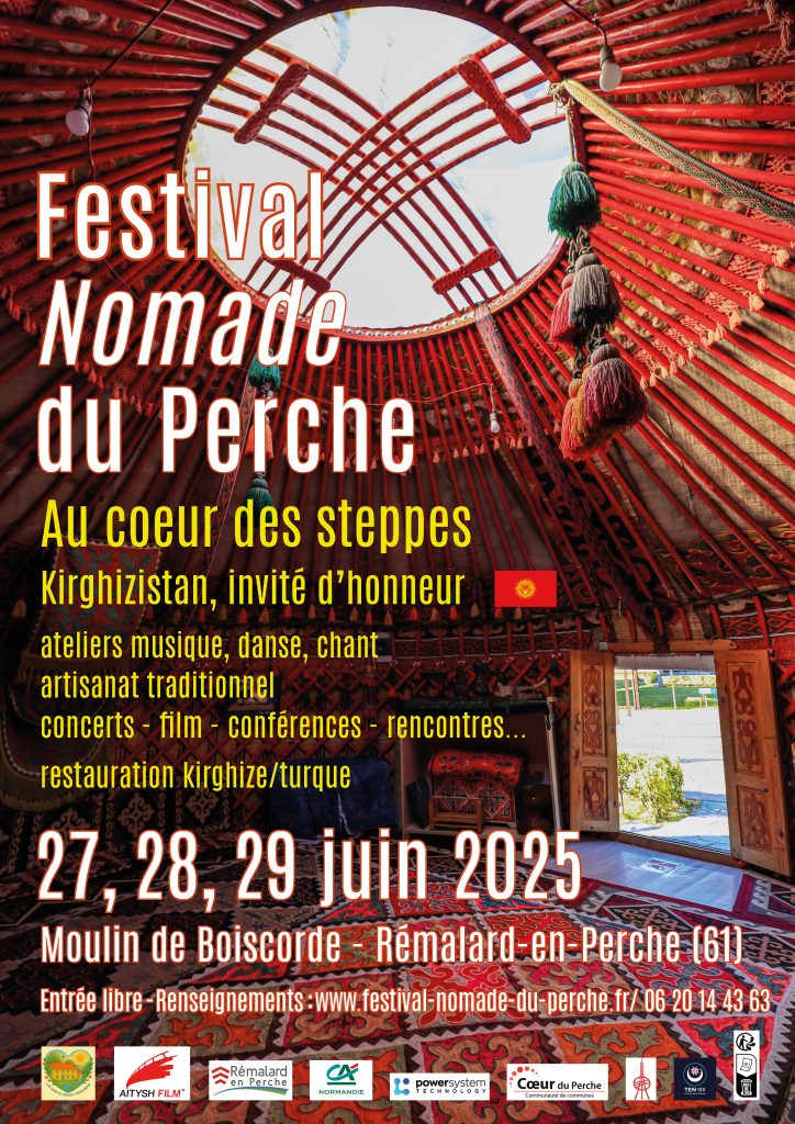 Affiche du festival nomade du perche montrant l'intérieur d'une yourte