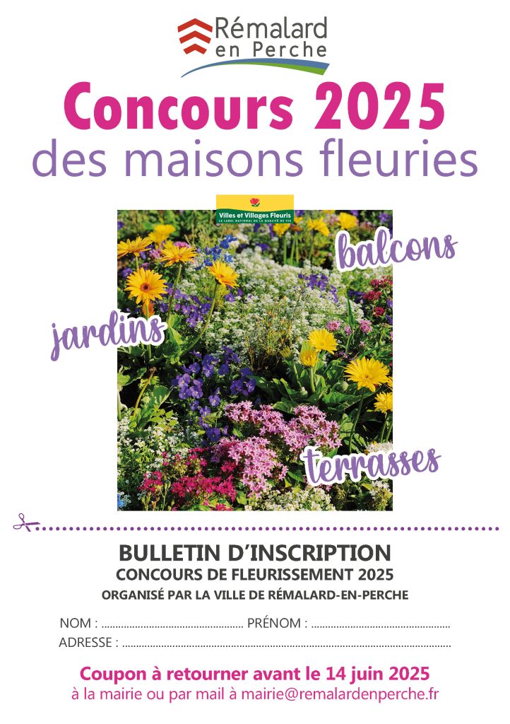 Bulletin d'inscription au concours de fleurissement 2025