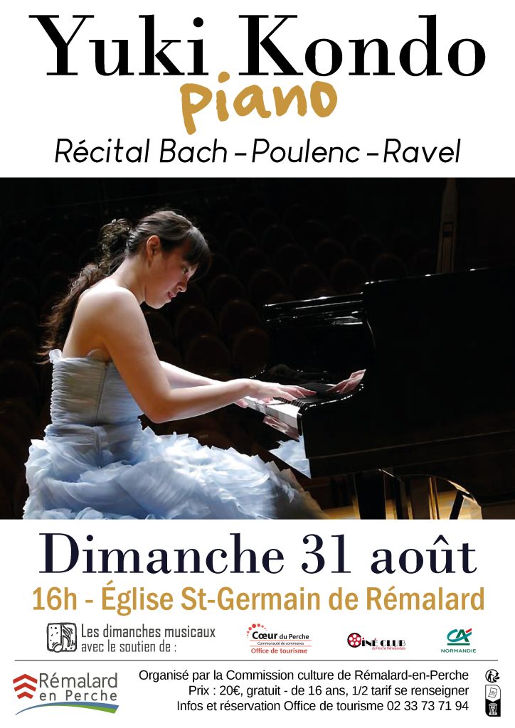 Affiche du concert de Yuki Kondo du 31 août à Rémalard-en-Perche