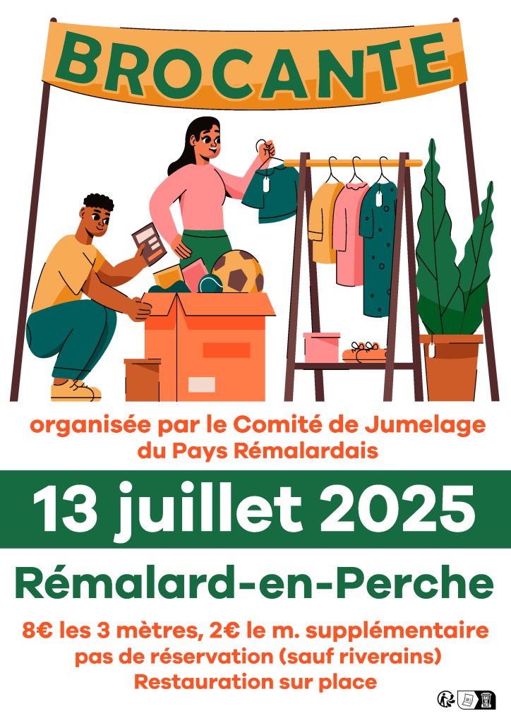 Affiche de la brocante du 13 juillet à Rémalard