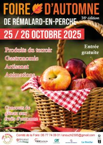 Affiche de la Foire d'automne 2025 montrant un panier de pommes