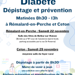 Flyer de la journée de prévention du diabète reprenant les informations de la page web