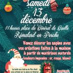 Affiche de l'animation du conseil municipal des jeunes : décorons tous ensemble les sapins de Noël