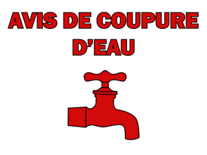 Image d'avis de coupure d'eau montrant un robinet