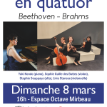 Affiche du concert en quatuor montrant les musiciennes