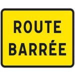 Panneau de route barrée