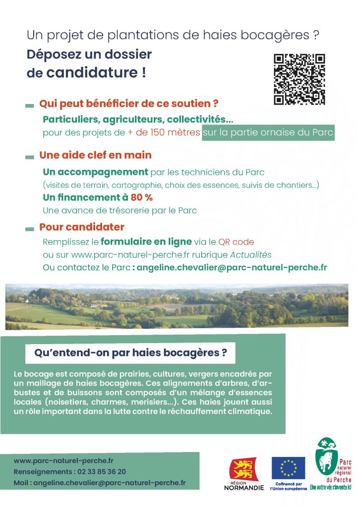 Flyer sur la plantation des haies par le Parc naturel régional du Perche