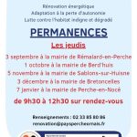 Flyer de la plateforme habitat avec les dates des permanences