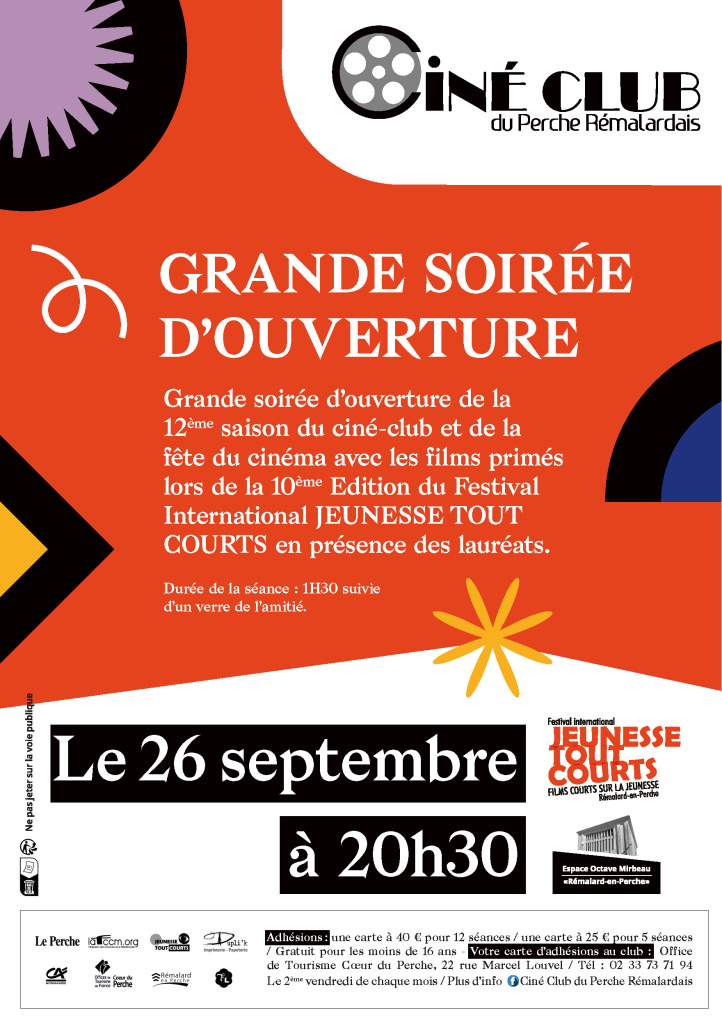 Affiche de la soirée d'ouverture de la saison du ciné-club