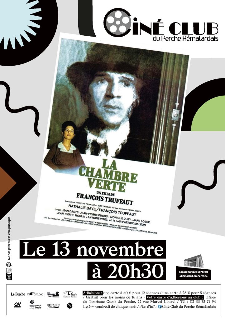 Affiche du ciné-club montrant l'affiche du film La chambre verte.